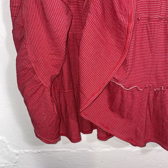 NWT Max Studio Sleeveless Red Tiered Midi Dress Smocked Waist Stretchy Size M - Picture 7 of 10